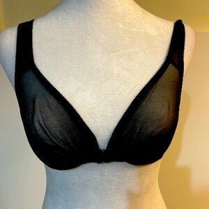 Vintage Victoria’s Secret sheer, black Angel’s full cup bra.